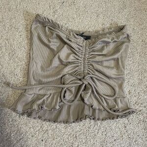 Forever‎ 21 light gray/ brown cropped tube top size Small